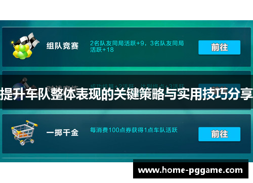 提升车队整体表现的关键策略与实用技巧分享